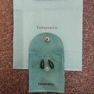 Tiffany & Co Genuine Elsa Peretti Imperial Jade & 18K Gold “Bean” earrings